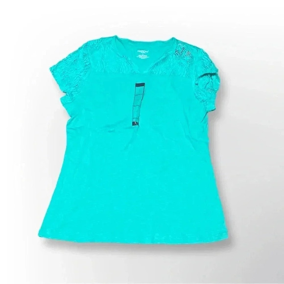 🎄Vintage NWT Northcrest Cotton & Lace Top - Size Large - Picture 4 of 4